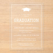 Einladung der Sporty White Graduation Party (Vorderseite)