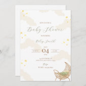 Einladung der Starry Night Baby Shower (Vorne/Hinten)