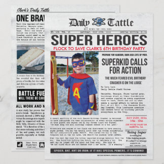 Einladung der Superhelden Zeitung - 6,5 x 8,75