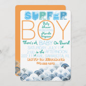 Einladung der Surfer Boy Baby Dusche (Vorne/Hinten)