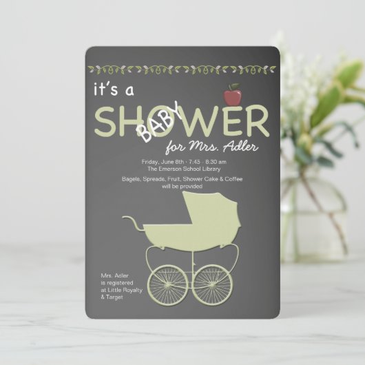 Einladung der Teacher-Kinderdusche (Stehend Vorderseite)