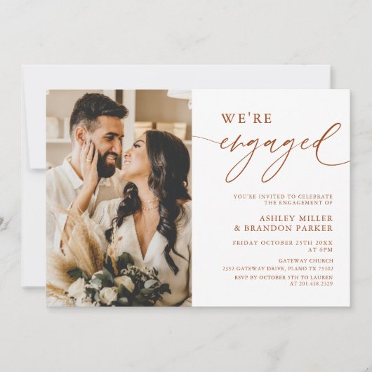 Einladung der Terracotta Rust Foto (Vorderseite)