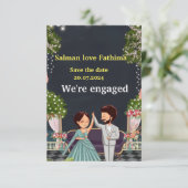 EINLADUNG DER TRADITIONELLEN ENGAGEMENT-PARTEI (Stehend Vorderseite)