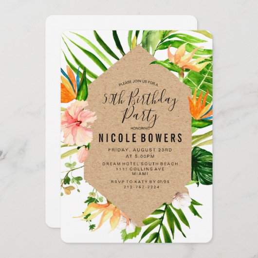 Einladung der Tropenflora zum Geburtstag (Vorne/Hinten)