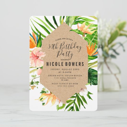 Einladung der Tropenflora zum Geburtstag (Stehend Vorderseite)