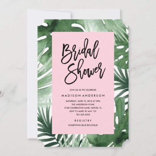 Einladung der Tropics Bridal Dusche (Vorderseite)