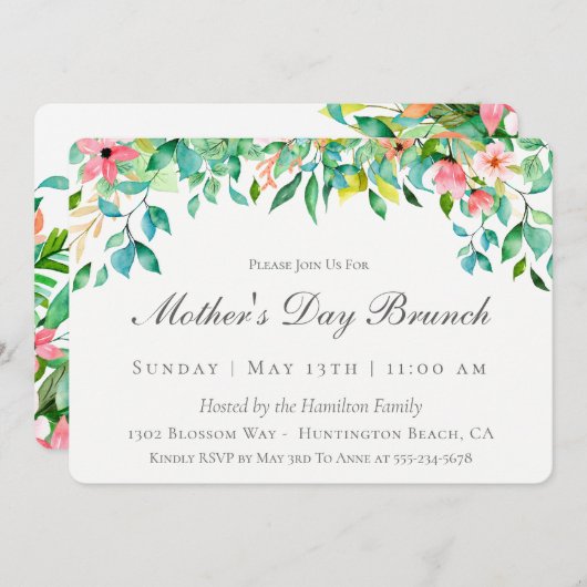 Einladung der tropischen Mutter zum Brunch (Vorne/Hinten)