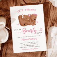Einladung der Twin Girls Cub Bear Baby Shower