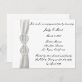 Einladung der unendlichen White Wedding-Engagement (Vorne/Hinten)