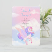 EINLADUNG DER UNICORN BIRTHDAY (Stehend Vorderseite)