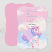 EINLADUNG DER UNICORN BIRTHDAY (Vorne/Hinten)