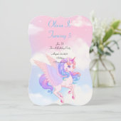 EINLADUNG DER UNICORN BIRTHDAY (Stehend Vorderseite)