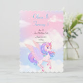 EINLADUNG DER UNICORN BIRTHDAY (Stehend Vorderseite)