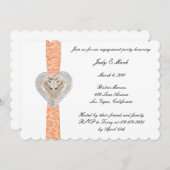 Einladung der Unicorn Orange Lace Engagement Party (Vorne/Hinten)