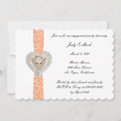 Einladung der Unicorn Orange Lace Engagement Party (Vorderseite)