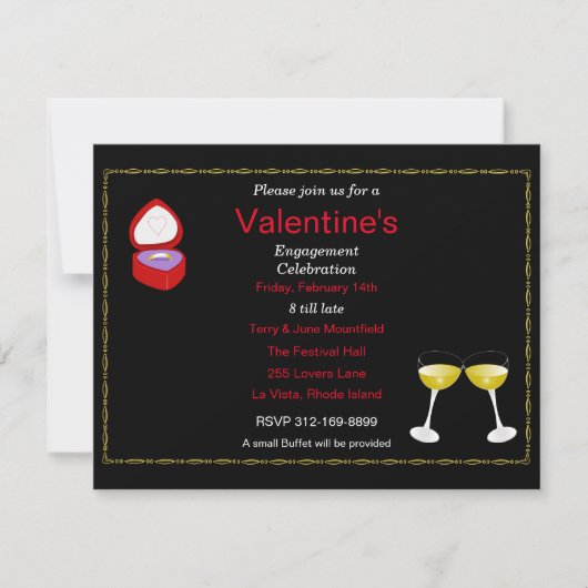 Einladung der Valentinstag-Engagement-Partei (Vorderseite)