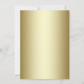 Einladung der Verlobung White Roses Blumengold (Rückseite)