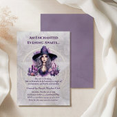 Einladung der verzauberten Lila Hexe-Halloween-Par