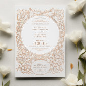 Einladung der verzauberten Pfauenhochzeit-Kontur