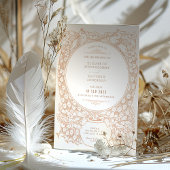 Einladung der verzauberten Pfauenhochzeit-Kontur