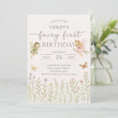 Einladung der verzauberten Waldfarm 1. Geburtstag (Stehend Vorderseite)
