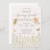 Einladung der verzauberten Waldfarm 1. Geburtstag (Vorne/Hinten)