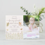 Einladung der verzauberten Waldfarm 1. Geburtstag (Stehend Vorderseite)