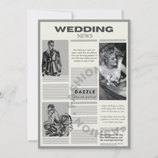 Einladung der Vintage Wedding Zeitung (Rückseite)