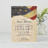 Einladung der Vintagen Flag-Patriotischen Graduier (Stehend Vorderseite)