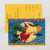 Einladung der Vintagen Hexe (Vorne/Hinten)