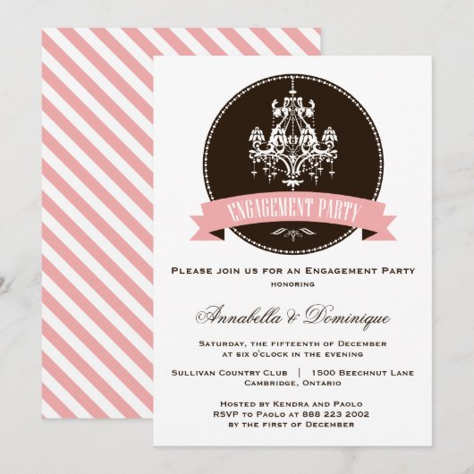 Einladung der Vintagen Kronleuchter (Vorne/Hinten)