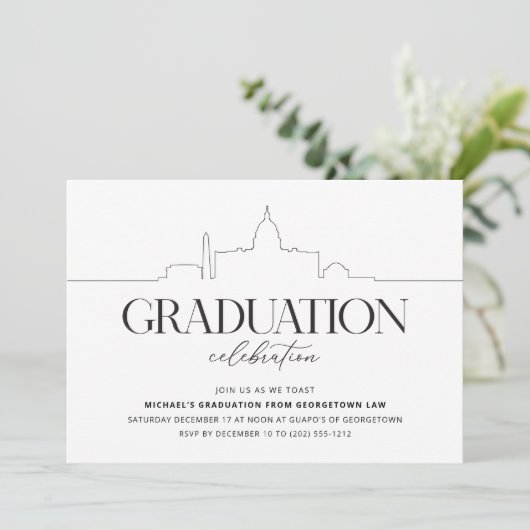 Einladung der Washington DC Graduierungspartei (Stehend Vorderseite)