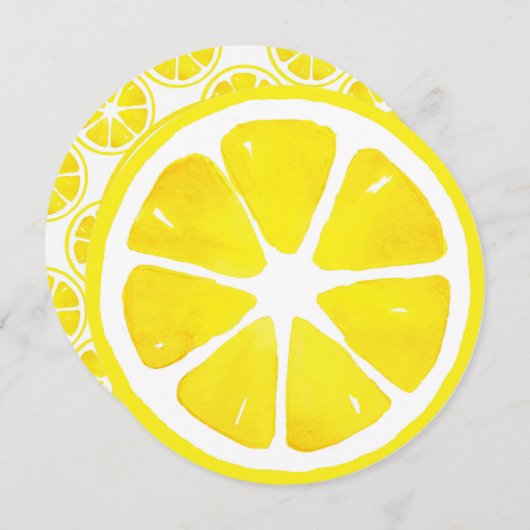 Einladung der Wasserfarben-Zitrone (Vorne/Hinten)