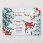 Einladung der Weihnachtsfeier Rentier (Vorne/Hinten)
