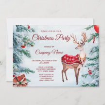 Einladung der Weihnachtsfeier Rentier