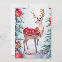 Einladung der Weihnachtsfeier Rentier