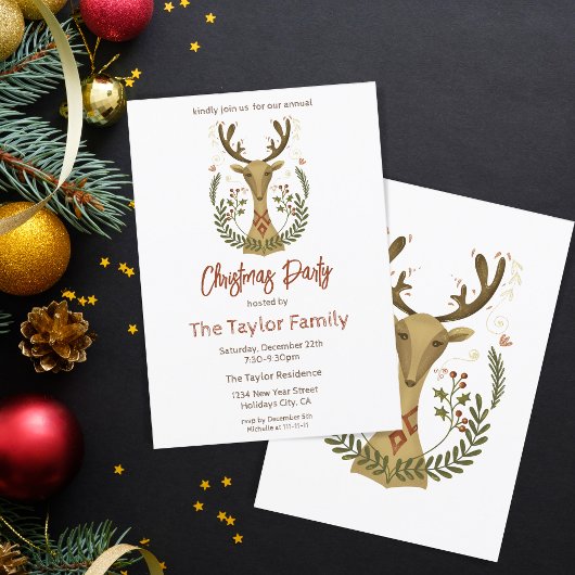 Einladung der Weihnachtsmann-Rentiere der Modernen