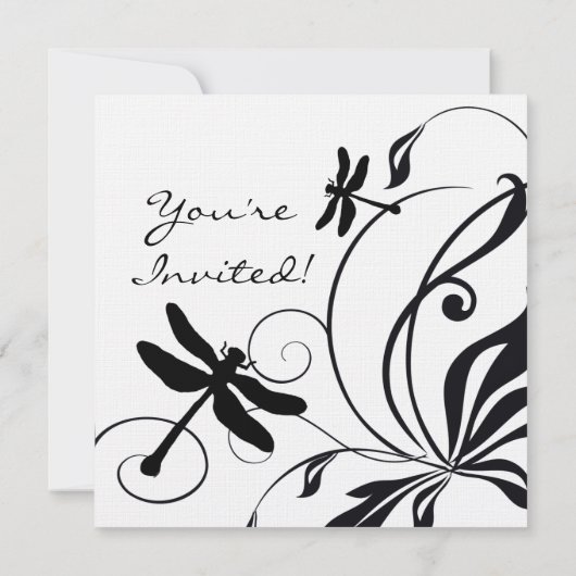 Einladung der weißen und schwarzen Drachenfliege (Rückseite)