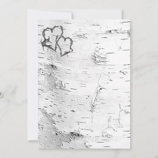 Einladung der White Birch Bark-Engagement-Partei (Rückseite)