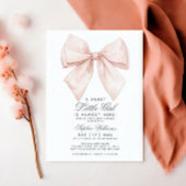 Einladung der White Bow Little Girl Baby Dusche