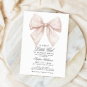 Einladung der White Bow Little Girl Baby Dusche