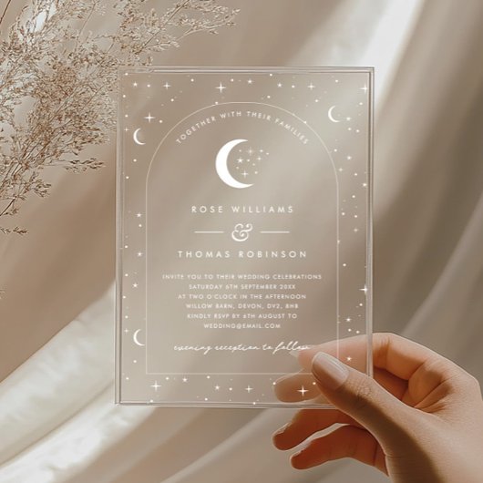 Einladung der White Celestial Arched Wedding