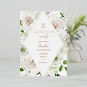 Einladung der White Floral Graduation Party Foil (Stehend vorne)