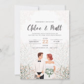 Einladung der White Minimalistisch Engagement Part (Vorderseite)