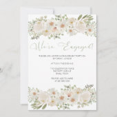 Einladung der White Wedding Floral Engagement Part (Vorderseite)