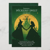 Einladung der Wicked Baby Shower | Elphaba & Glind (Vorne/Hinten)