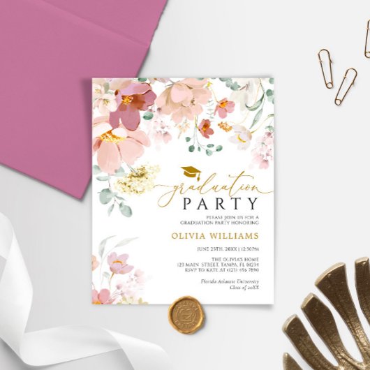 Einladung der Wildblumen zur Graduierung