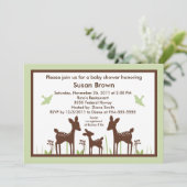 Einladung der Willow Deer Green Baby Dusche (Stehend Vorderseite)