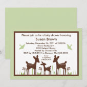 Einladung der Willow Deer Green Baby Dusche (Vorne/Hinten)