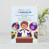 Einladung der Wissenschaftlerin Kid Birthday (Stehend Vorderseite)